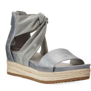 EILEEN FISHER Zoe‎ Metallic Leather and Mesh Espadrille